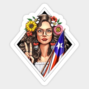 Boricua Puerto Rico Girl Sticker